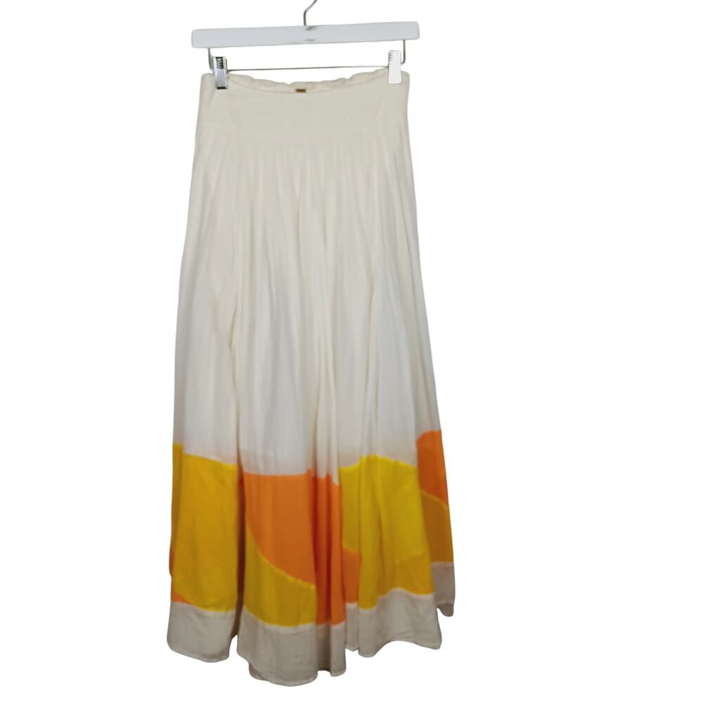 FREE PEOPLE "Take Me Away" Maxi Skirt *RARE* White Yellow Orange - XS - Picture 2 of 9
